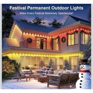 Fussion 200ft Permanent Outdoor Lights for House, 2025 Smart RGB LED Outside L 2